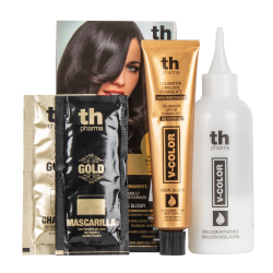 Hair dye V-color no. 4 (medium brown)- home kit+shampoo and mask free of charge TH Pharma