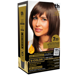 Hair dye V-color no.7.23 (medium golden pearl gold)- home kit+shampoo and mask free of charge