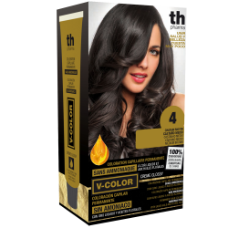 Hair dye V-color no. 4 (medium brown)- home kit+shampoo and mask free of charge