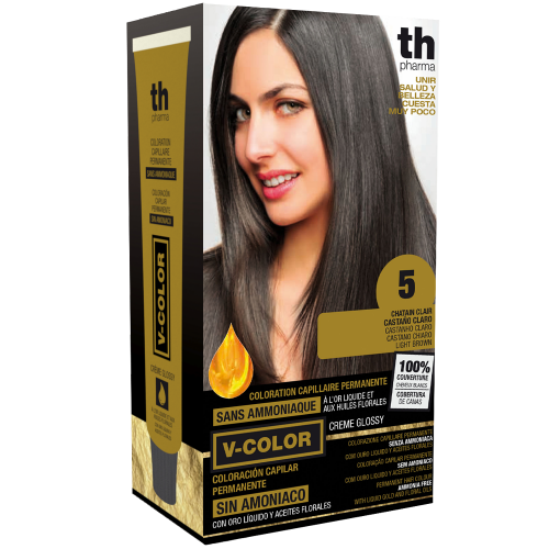 Hair dye V-color no. 5 (light brown)- home kit+shampoo and mask free of charge TH Pharma