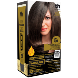 Hair dye V-color no. 5.1 (light brown ash) - home kit+shampoo and mask free of charge