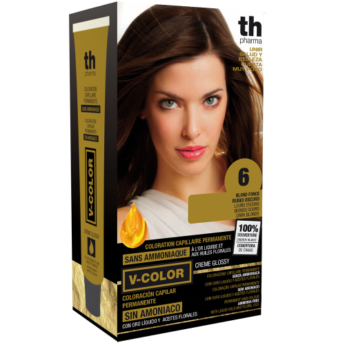 Hair dye V-color no. 6 (dark blonde)- home kit+shampoo and mask free of charge TH Pharma