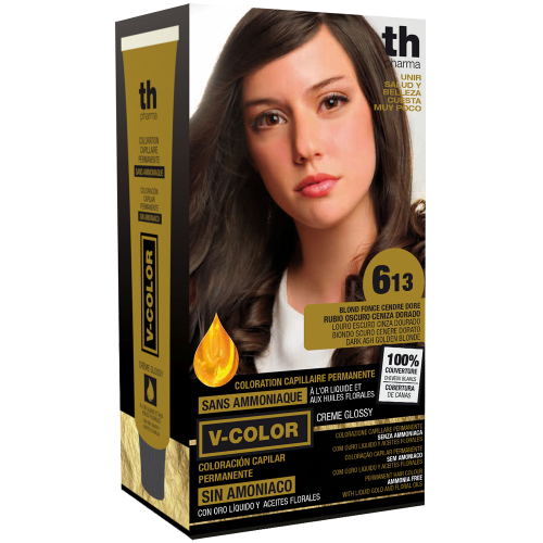 Hair dye V-color no. 6.13 (dark ash golden blond)- home kit+shampoo and mask free of charge TH Pharma