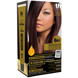 Hair dye V-color no.6.65 (dark mahagon red blone)- home kit+shampoo and mask free of charge