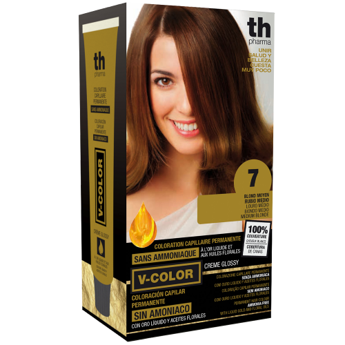 Hair dye V-color no.7 (medium blond)- home kit+shampoo and mask free of charge TH Pharma