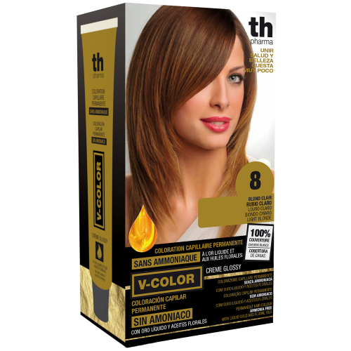 Hair dye V-color no.8 (light blond)- home kit+shampoo and mask free of charge TH Pharma