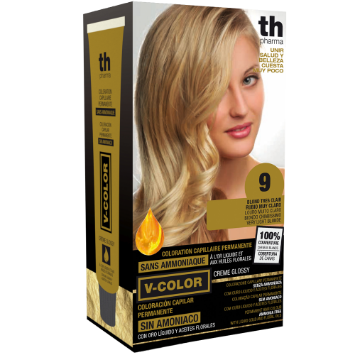 Hair dye V-color no.9 (very light blonde)- home kit+shampoo and mask free of charge TH Pharma