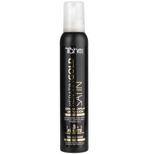 FIXING MOUSSE SATIN KERATIN GOLD for dry or damaged hair (200 ml) fix.5 TAHE